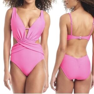Bar III Resort Solids One Piece Swimsuit